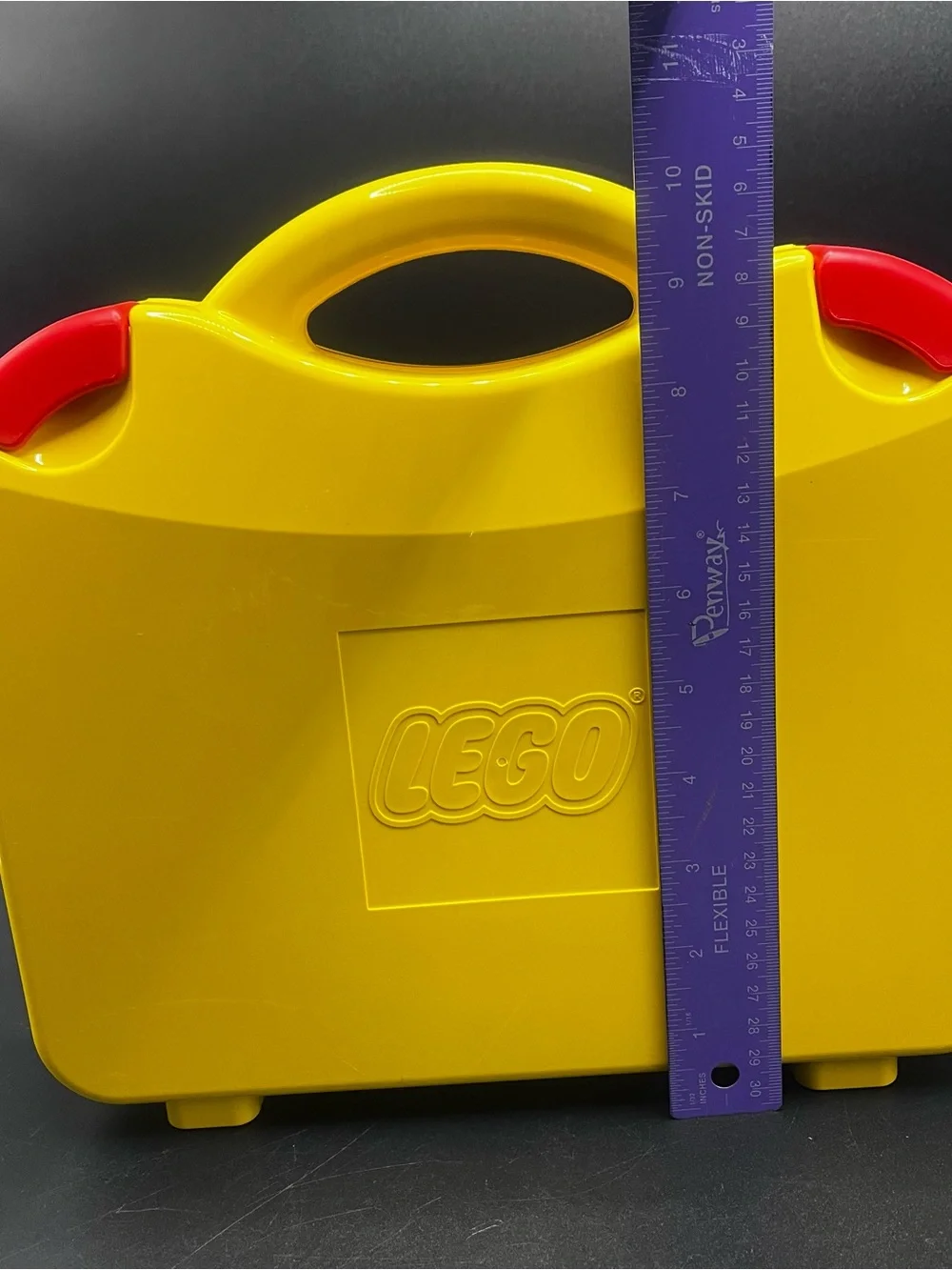 LEGO Plastic Storage Box / Carrying Case W/Handle Yellow Removable Dividers